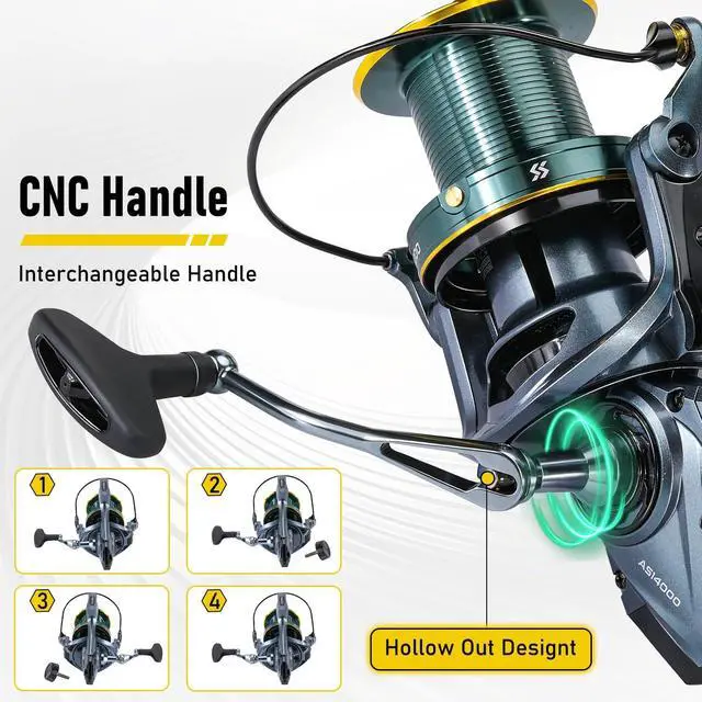 Alt view image 6 of 7 - Surf Fishing Reel Ultra Smooth Powerful Spinning Reels,8000/14000 Fishing Reel for for Saltwater Freshwater Surf Fishing