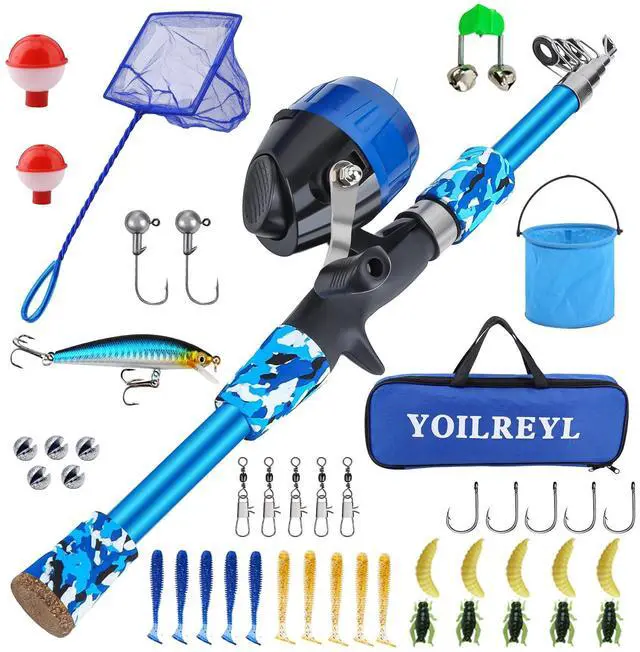 Main image of Collapsible Telescopic Fishing Rod and Reel Combo Push Button Small Fishing Pole Kit Beginner Youth Boys Fishing Starter Set Tackle