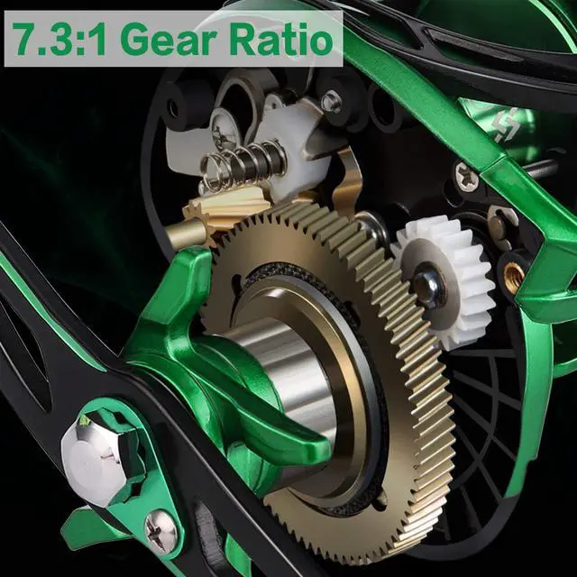 Alt view image 5 of 7 - Baitcasting Reels - Colorful Fishing Reel, 8.0:1/7.3:1 Gear Ratios, 9+1 BB, Magnetic Braking System