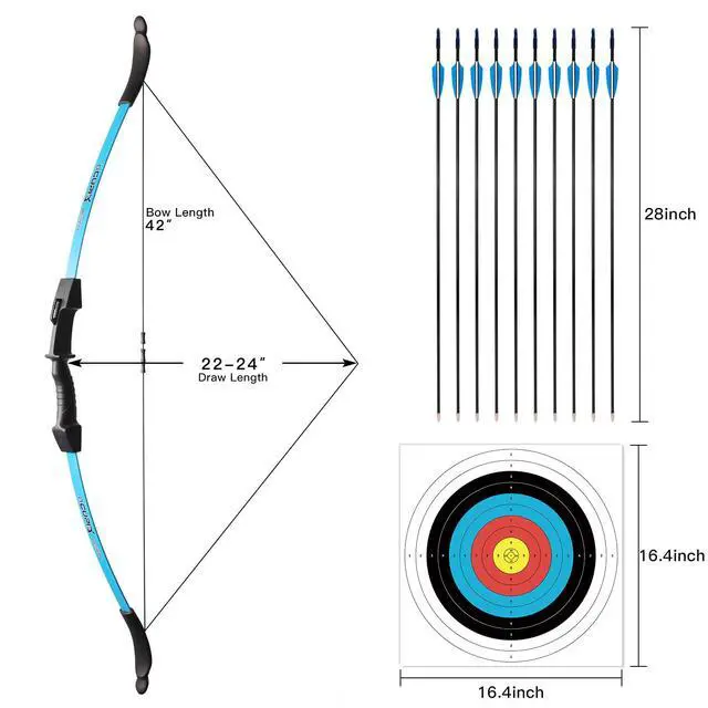 Alt view image 3 of 6 - Bow and Arrow Set for Kids, Archery Beginner Gift with 10 Arrows | with 10 Arrows, 5 Target Face, Ideal for Kids, Youths, Teens, Perfect for Left & Right Handers