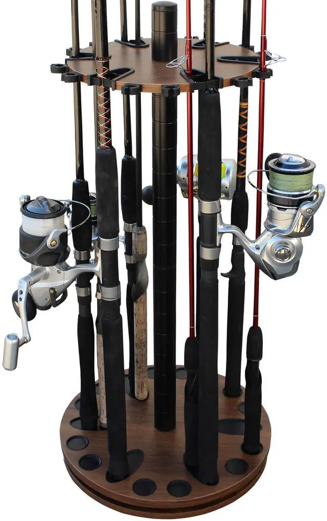 Main image of Fishing Rod Holder - 360 Spinning Rack for Garage Organization and Storage, Pole Holder for Reels, Gear, Accessories, Tackle Box