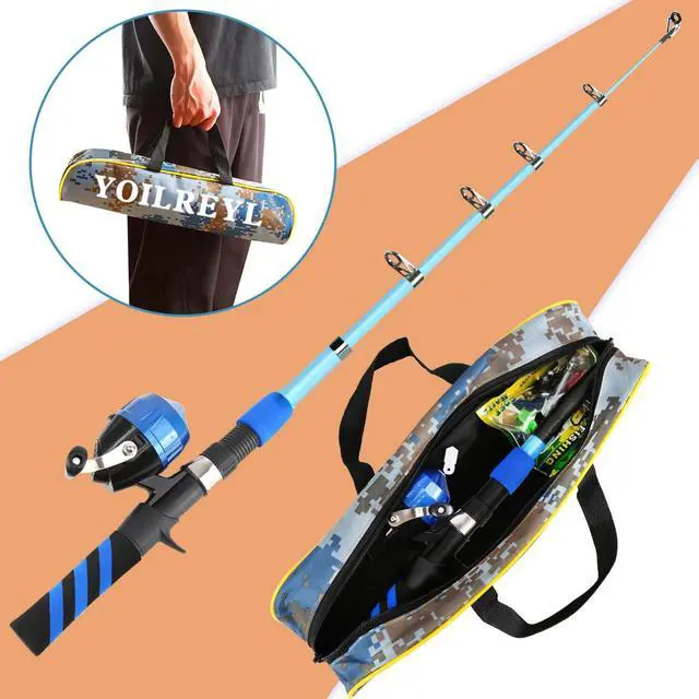 Alt view image 2 of 6 - Collapsible Telescopic Fishing Rod and Reel Combo Push Button Small Fishing Pole Kit Beginner Youth Boys Fishing Starter Set Tackle