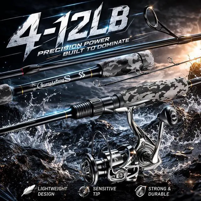Alt view image 6 of 7 - Fishing Rod and Reel Combo, Stainless Steel Guides Fishing Pole with Spinning Reel Combo for Bass Fishing