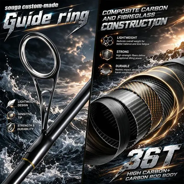 Alt view image 5 of 7 - Fishing Rod and Reel Combo, Stainless Steel Guides Fishing Pole with Spinning Reel Combo for Bass Fishing
