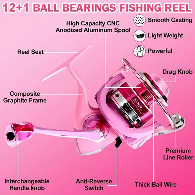 Alt view image 3 of 7 - Carbon Fiber Fishing Rod and Reel Combos, Portable Telescopic Fishing Pole with Spinning Reel, Travel Bag for Saltwater Freshwater