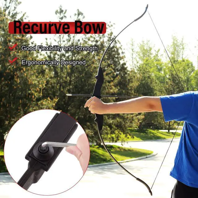 Alt view image 7 of 7 - Recurve Bow and Arrow Set for Adults & Youth 20 30 40lb, Takedown Archery Kit for Beginners Right & Left Handed Outdoor Target Practice & Training