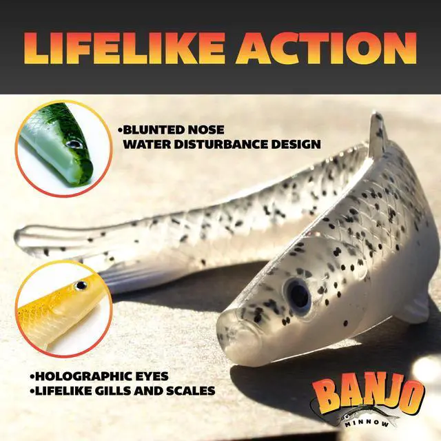 Alt view image 3 of 7 - Soft Fishing Lure Kit: Lifelike Injured Minnow Soft Plastic Bait for Bass, Trout, Walleye & More Multi-Size Swimbait Fishing Lures, Hooks, and Hardware for Freshwater & Saltwater