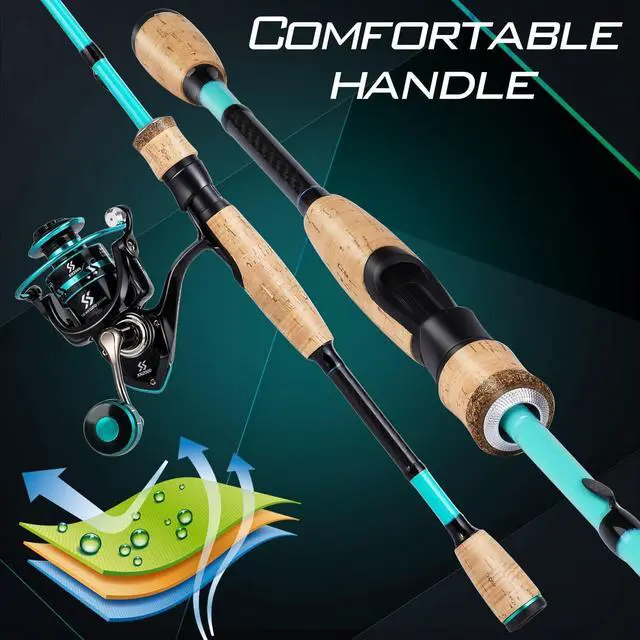 Alt view image 3 of 7 - Fishing Rod and Reel Combo, Stainless Steel Guides Fishing Pole with Spinning Reel Combo for Saltwater and Freshwater