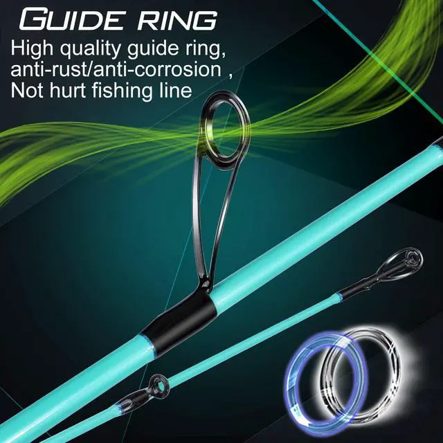 Alt view image 4 of 7 - Fishing Rod and Reel Combo, Stainless Steel Guides Fishing Pole with Spinning Reel Combo for Saltwater and Freshwater