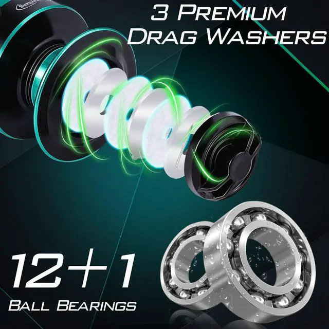 Alt view image 6 of 7 - Fishing Rod and Reel Combo, Stainless Steel Guides Fishing Pole with Spinning Reel Combo for Saltwater and Freshwater