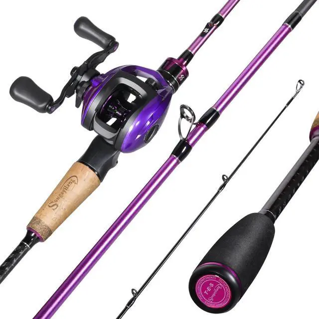 Main image of Fishing Rod and Reel ComboBaitcaster Combo,5.9ft/6.9ft Carbon Fishing Pole,Lightweight Aluminum Spool Reel,Stainless-Steel Guides & Ergonomic Cork Grip