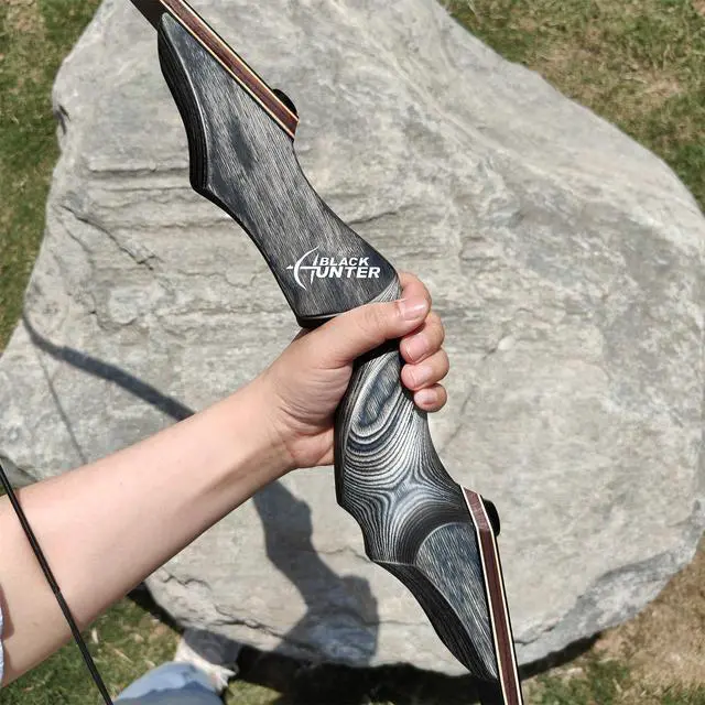 Alt view image 4 of 7 - Original Black Hunter Takedown Recurve Bow 60inch with Bamboo Core Limbs Archery Hunting Target Practice