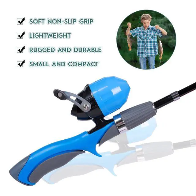 Alt view image 4 of 7 - Kids Fishing Pole Kit 2 Pack, Portable Telescopic Kids Fishing Rod with Tackle Box, 2 Fishing Net and 2 Bucket for Beginners, Boys,Girls,Youth
