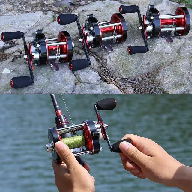 Alt view image 6 of 7 - Fishing Reels Round Baitcasting Reel - Conventional Reel - Reinforced Metal Body and Supreme Star Drag