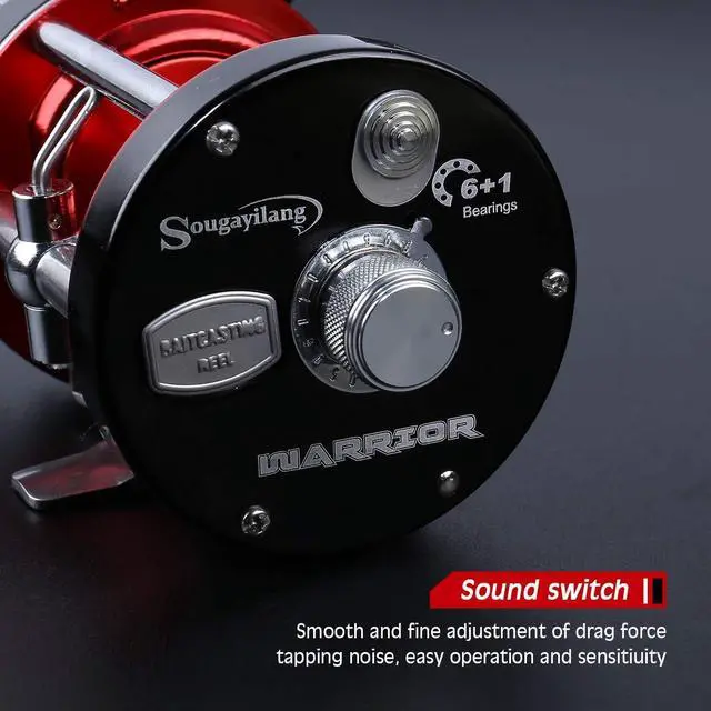 Alt view image 7 of 7 - Fishing Reels Round Baitcasting Reel - Conventional Reel - Reinforced Metal Body and Supreme Star Drag