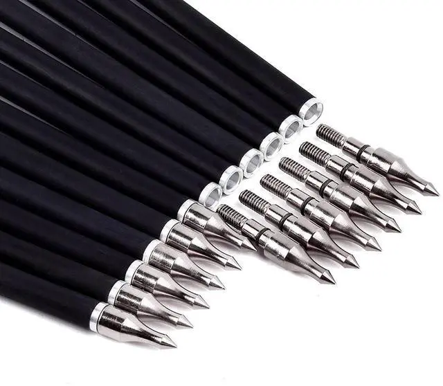 Alt view image 6 of 7 - 31" Carbon Hunting Arrows with 5" Turkey Feathers, Pack of 12 | Spine 500, Archery Target Practice, For Recurve Bow and Long Bow