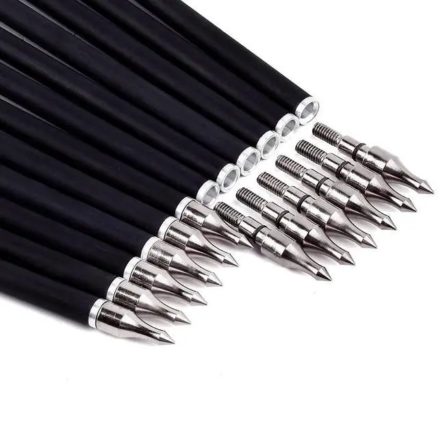 Alt view image 6 of 7 - 30" Carbon Arrows, Archery Target Practice Hunting Arrows,12 Pack | 4" Turkey Feather, Spine 500, for Recurve & Long Bow