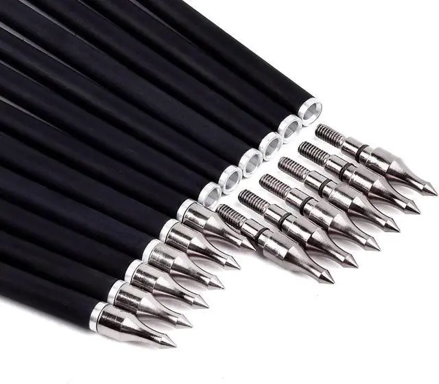 Alt view image 6 of 7 - 31" Carbon Hunting Arrows with 5" Turkey Feathers, Pack of 12 | Spine 500, Archery Target Practice, For Recurve Bow and Long Bow
