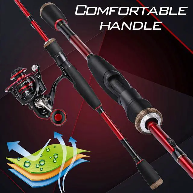 Alt view image 3 of 7 - Fishing Rod and Reel Combo, Stainless Steel Guides Fishing Pole with Spinning Reel Combo for Saltwater and Freshwater