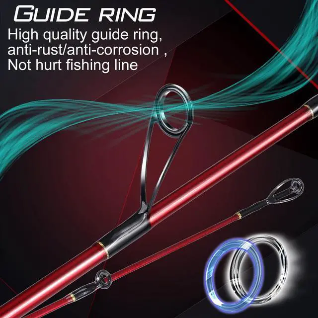 Alt view image 4 of 7 - Fishing Rod and Reel Combo, Stainless Steel Guides Fishing Pole with Spinning Reel Combo for Saltwater and Freshwater