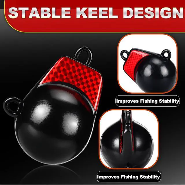Alt view image 4 of 6 - Coated Downrigger Ball Weight with Keel Downrigger Weights Vinyl-Coated Trolling Weight for Boats Round Marine Accessories Black