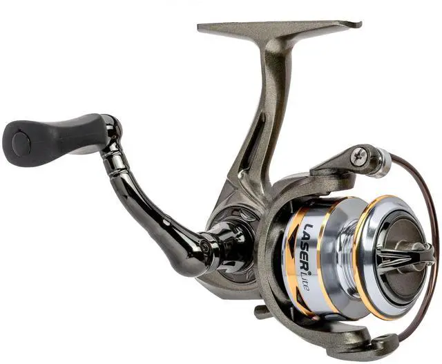 Alt view image 3 of 5 - Laser Lite Spinning Fishing Reel, 6+1 Bearings, Graphite Frame and Sideplate, Speed Lube, Multi-Disc Drag