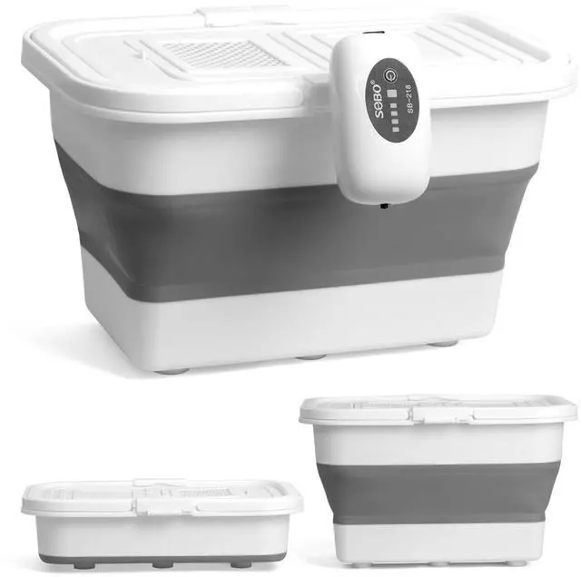 Main image of Live Bait or Fish Bucket with Aerator, 14 Quarts Multi-Function Collapsible Fishing Container Box with Rechargeable Air Pump