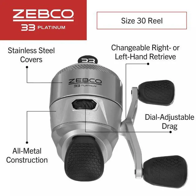 Alt view image 3 of 7 - 33 Platinum Spincast Reel and Fishing Rod Combo, Anti-Reverse Clutch