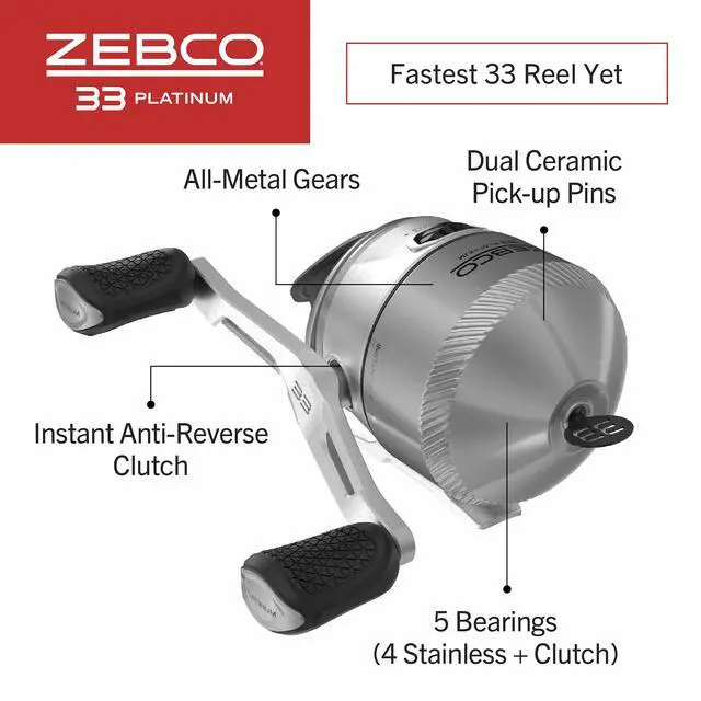 Alt view image 4 of 7 - 33 Platinum Spincast Reel and Fishing Rod Combo, Anti-Reverse Clutch