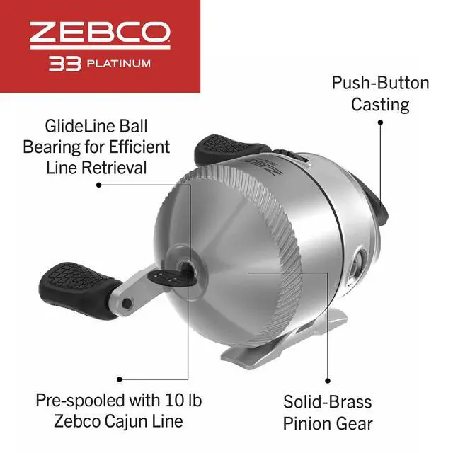 Alt view image 5 of 7 - 33 Platinum Spincast Reel and Fishing Rod Combo, Anti-Reverse Clutch