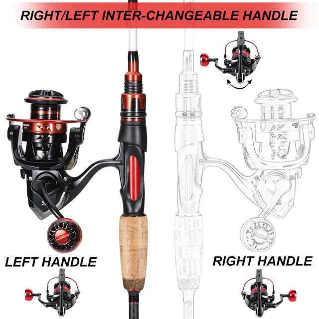 Alt view image 5 of 7 - Spinning Combo, Medium Heavy Fishing Pole and 2000 Spinning Reel Set, Fishing Rod and Reel Commbo for Bass Fishing Tackle