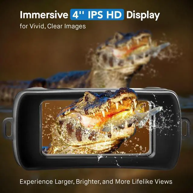 Alt view image 5 of 6 - Night Vision Goggles Binoculars with Remote Monitor on App | Crystal Clear 4K UHD Video & 52MP Full Color Photos on 4" HD Screen |10X Zoom Ideal for Camping Hunting & Wildlife Observation