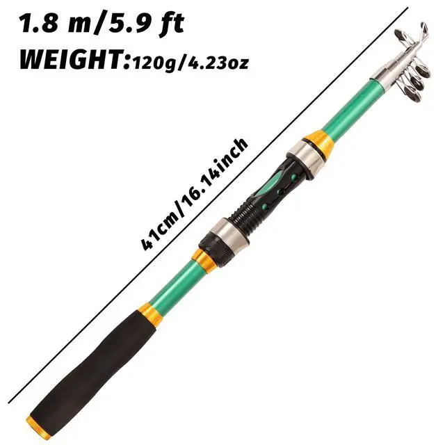 Alt view image 5 of 7 - I00000 Fishing Rod and Reel Combos with Fiberglass Telescopic Fishing Pole - Spinning Reel Fishing Carrier Bag, Freshwater and Saltwater Fishing Rod Kit,Travel Fishing Kit for Bass Trout