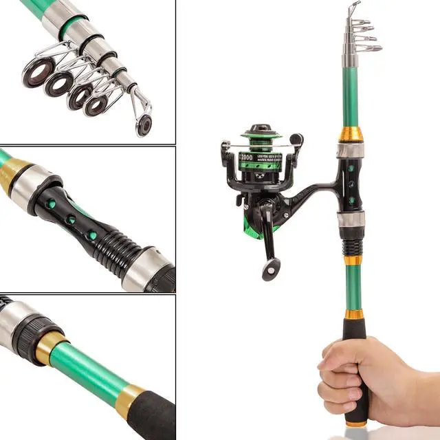 Alt view image 7 of 7 - I00000 Fishing Rod and Reel Combos with Fiberglass Telescopic Fishing Pole - Spinning Reel Fishing Carrier Bag, Freshwater and Saltwater Fishing Rod Kit,Travel Fishing Kit for Bass Trout