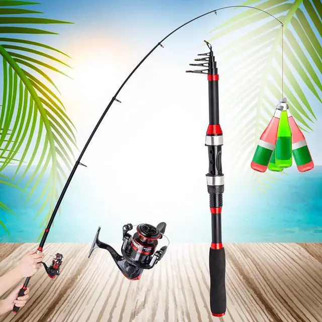 Alt view image 7 of 7 - I00000 Fishing Rod and Reel Combos with Fiberglass Telescopic Fishing Pole - Spinning Reel Fishing Carrier Bag, Freshwater and Saltwater Fishing Rod Kit,Travel Fishing Kit for Bass Trout
