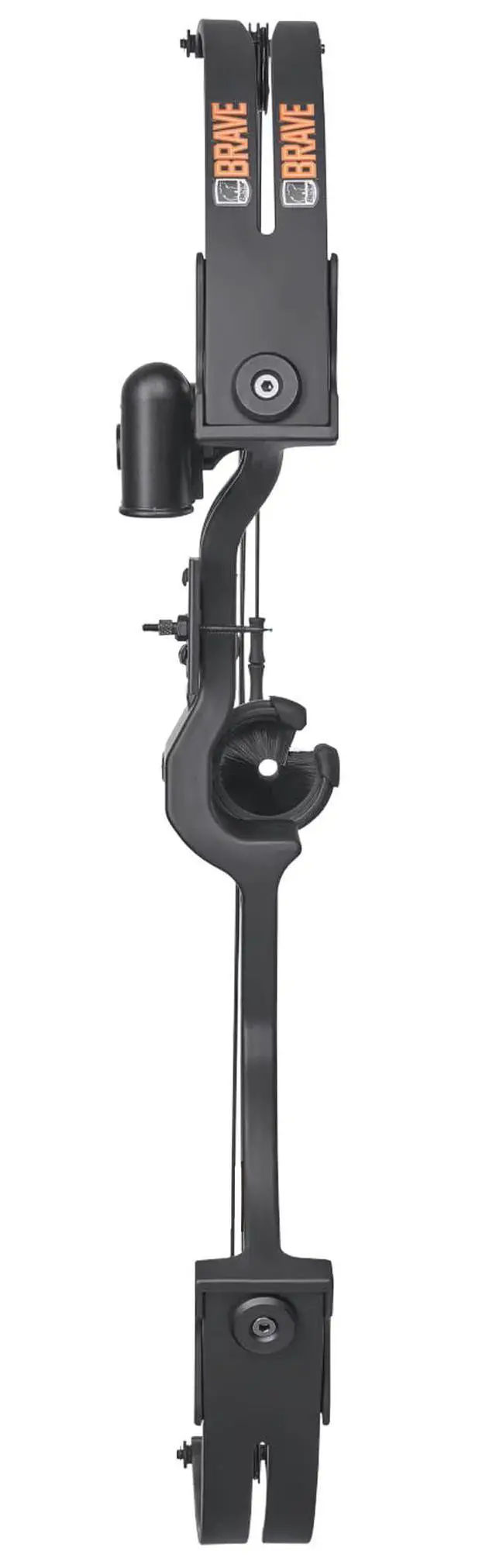 Alt view image 3 of 6 - Brave Compound Youth Bow Set, Right Handed, Ages 8-12, Draw Weight up to 25lb, Draw Length up to 19.5", Accessories: Whisker Biscuit Arrow Rest®, Bow Sight & Finger Rollers, Black