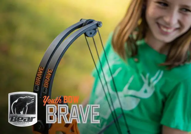 Alt view image 6 of 6 - Brave Compound Youth Bow Set, Right Handed, Ages 8-12, Draw Weight up to 25lb, Draw Length up to 19.5", Accessories: Whisker Biscuit Arrow Rest®, Bow Sight & Finger Rollers, Black