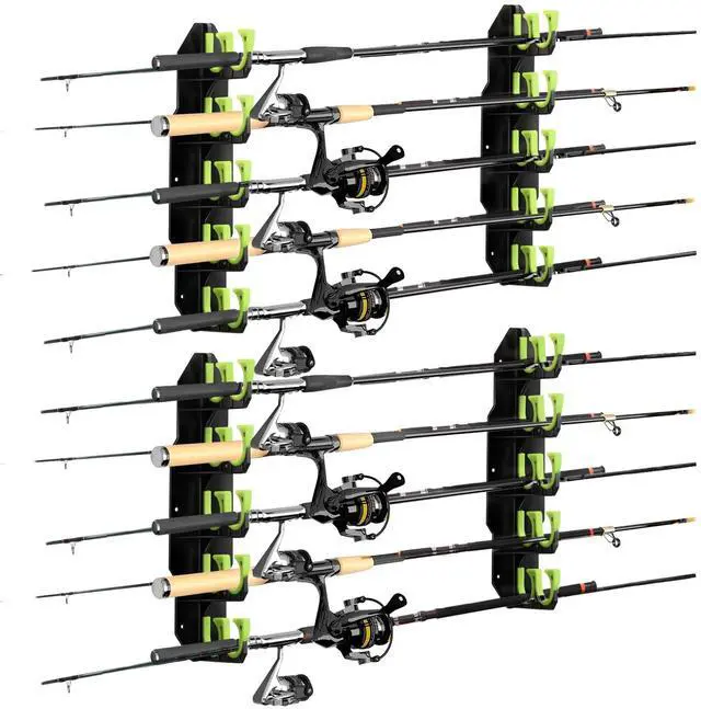 Main image of Fishing Rod Holders, Fishing Pole Holders for Garage, Wall or Ceiling Mounted Fishing Rod Rack Holds Up to 10 Rods(2 Pack)