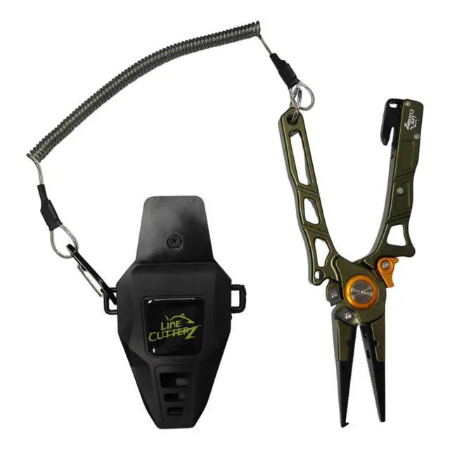 Alt view image 4 of 5 - Elite Saltwater Fishing Pliers, Patented Ceramic Braid and Line Cutter, Hook Remover, Sheath and Lanyard (Split Ring Tip)