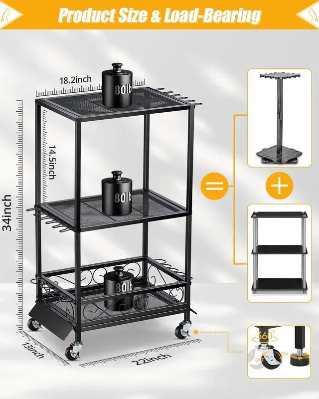 Alt view image 6 of 6 - Fishing Rod Holder - Fishing Pole Rack for 10 Rods - Adjustable Height Fishing Gear Equipment Organizer Storage Solution for Garage Basement or Indoor