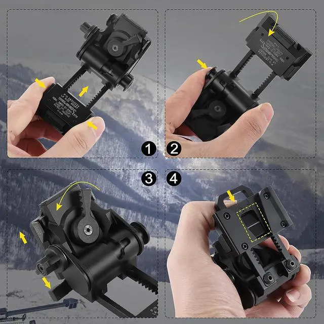Alt view image 7 of 7 - NVG Mount for PVS14/15/18 G24 Night Vision Goggles Adjustable L4 G24 Metal NVG Helmet Mount PVS 31 CNC Dovetail NVG Mount
