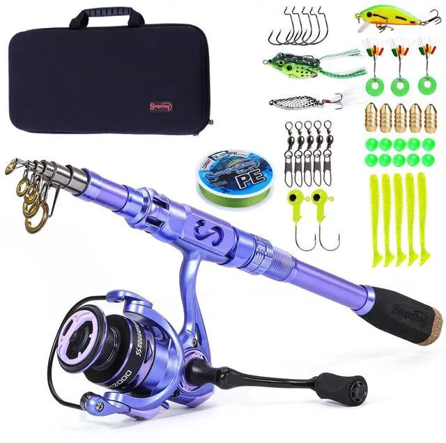 Main image of Fishing Rod and Reel Combos Carbon Fiber Telescopic Fishing Pole with Smooth Reel Combo Saltwater Freshwater Kit