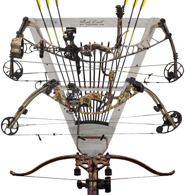 Main image of Wall Mounted Bow and Arrow Display Rack for Hunting & Archery Accessories Real Tree 3-Bow Holder & 12-Arrow Storage Handcrafted Small Bows & Big Bow Hanger w/Arrow Holders