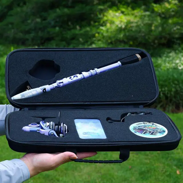 Alt view image 7 of 7 - Fishing Rod and Reel Combos Carbon Fiber Telescopic Fishing Pole with Smooth Reel Combo Saltwater Freshwater Kit