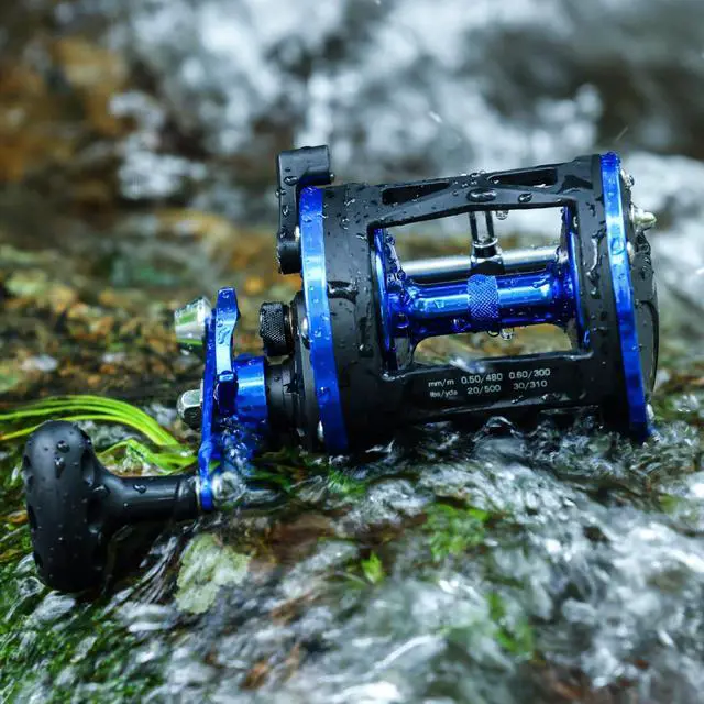 Alt view image 7 of 7 - Trolling Reel & Conventional Fishing Reel - Saltwater Level Wind Reel with Smooth Drag, Heavy Duty Boat & Ocean Fishing Reel for Sea Bass, Grouper, Salmon