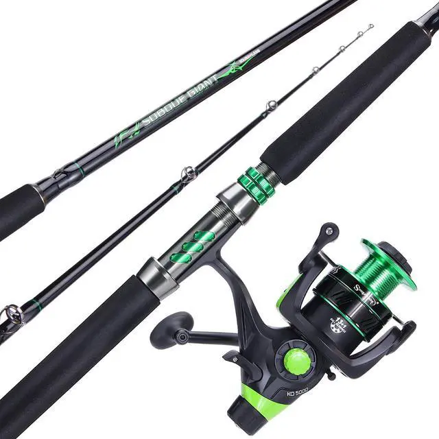 Alt view image 2 of 7 - Catfish & Inshore Spinning Combo 30LB Drag, 4.7:1, 13+1 Bearings, 2-Piece Medium Heavy Rod for Catfish, Striper, Redfish, Carp Bottom Fishing