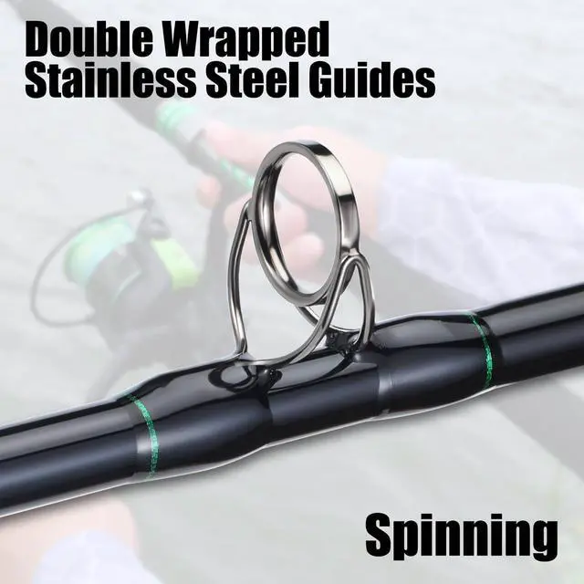 Alt view image 6 of 7 - Catfish & Inshore Spinning Combo 30LB Drag, 4.7:1, 13+1 Bearings, 2-Piece Medium Heavy Rod for Catfish, Striper, Redfish, Carp Bottom Fishing