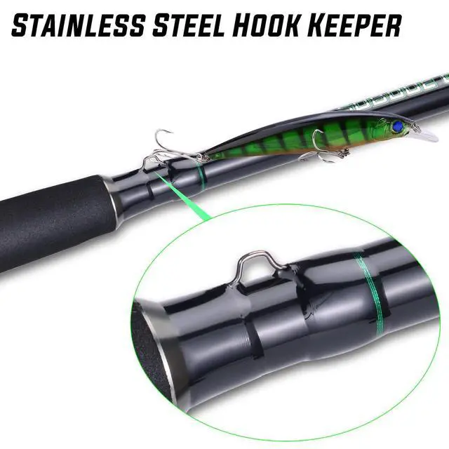 Alt view image 5 of 7 - Catfish & Inshore Spinning Combo 30LB Drag, 4.7:1, 13+1 Bearings, 2-Piece Medium Heavy Rod for Catfish, Striper, Redfish, Carp Bottom Fishing