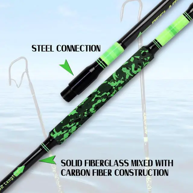 Alt view image 5 of 7 - Fishing Gaff Portable Travel Fish Gaff with S316 Stainless Steel Fishing Hook Non-Slip Camouflage Handle 1Piece/2Piece Gaff for Saltwater Offshore 4'/6'/8'