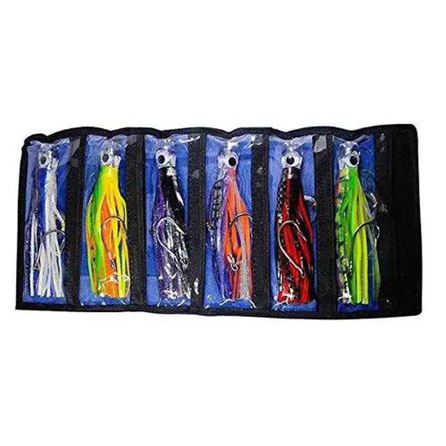 Alt view image 6 of 7 - Set 6 Pcs Saltwater Trolling Lure 6.5/7/9 inch Marlin Deep Sea Fishing Bait | For Tuna Dolphin Sailfish Shark Big Game Fishing Tackle